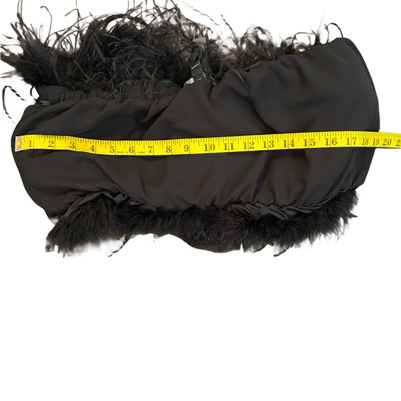 Banana Republic Luna Black Ostrich Feather Top Size L. NWT - Picture 4 of 10